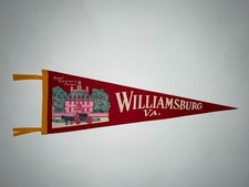 Vintage 1960’s Williamsburg Virginia Travel Civic Souvenir Felt Pennant 27” picture