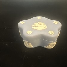Vintage Mini WEDGWOOD Jasperware star Shaped Trinket Blue Box With Lid picture