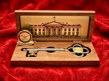 Rare Authentic 1st Term President Donald Trump White House Key & Challenge Coin picture