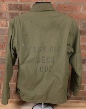 US Navy Military Cold Weather A-2 1980 Deck Jacket M USS Greenling Sub SSN 614 picture