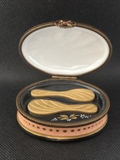 Limoges Hair Brush Mirror Vanity Trinket Box picture