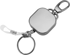 Heavy Duty Retractable Carabiner Keychain Belt Clip 28.3 Inch Steel Wire picture