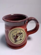 Buc-ee's Deneen Pottery Mug Beaver Logo Cup Red Drip Hand Thrown 2015 VERY RARE picture