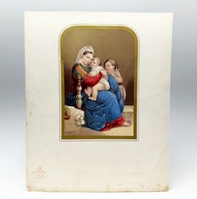 Antique George Baxter The Holy Family Oil Color Print Raphael c1849-1850 Mounted picture
