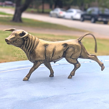 Vintage Solid Brass Longhorn Bull Figurine 13