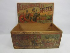 Antique E.R. Durkee & Co. Spices Wooden Spice Display Box picture