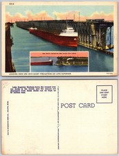Freighter Loading Docks Lake Superior Postcard picture