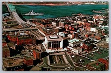Fall River Massachusetts City Hall Aerial View Vintage Postcard c.1976 picture