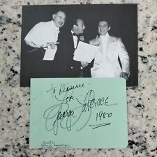 George Liberace SIGNED 1980 Paper Photo Bandleader Violinist Brother picture