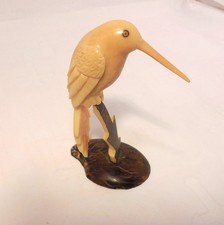 Unique Vintage Hand Carved Hummingbird Tagua Nut Figurine picture