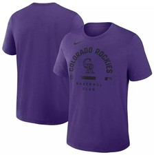 Nike Men's Colorado Rockies Purple Authentic Collection Early Work T-Shirt picture