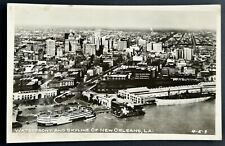 New Orleans Louisiana Skyline And Waterfront Real Photo Postcard. RPPC. LA. picture