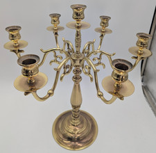 Vintage Baldwin Candelabra Solid Brass 7 Candle - 6-arm USA 16
