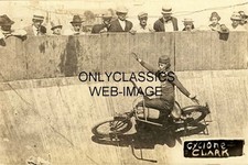 1909 DAREDEVIL CYCLONE CLARK WALL OF DEATH MOTORCYCLE 8X12 PHOTO CARNIVAL SHOW picture