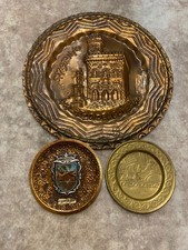 Vintage Souvenir Plates Lot 3pc - Torino Copper 12