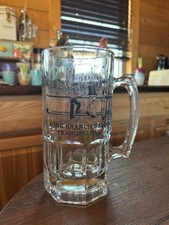 Vintage “Long Branch Saloon Training Mug” Glass Beer Mug 8” Tall ~ K72 picture