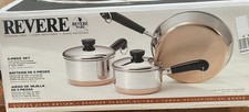  Vintage Paul Revere Ware 5-Piece Copper Clad Bottom Set - New & Factory Sealed picture