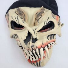 Vintage 80s Halloween Mask Be Something Studio Fang Face B.S.S. Black Hood picture