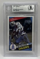 Earl Campbell Signed 1984 Topps #38 Reprint with BGS Authentication picture
