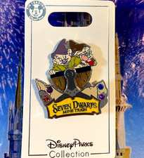 π Disney WDW Snow White & 7 Seven Dwarfs Mine Train Dopey & Grumpy Rocking Pin picture