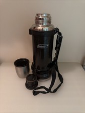 🔥Coleman Vacuum Insulated Thermos Stainless Steel Black Large Handle 🏕️ picture