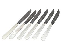 Higbee Dept Store Advertising Sheffield Mother Pearl Handle Knives Knife (6) Vtg picture