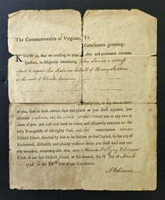 1796 antique RICHMOND VA LEGAL DOCUMENT John Lanier witness Shatton Chas Conway picture