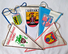 East Germany GDR DDR Pennants Vintage Lot of 5 City Coat of Arms Banners Flags picture