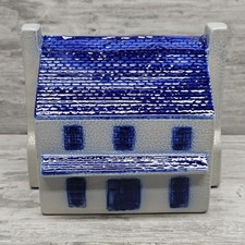 Eldreth Pottery Vintage Salt Glazed House Bank Cobalt Blue Pennsylvania Folk Art picture