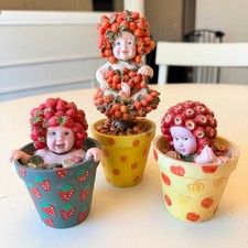 Vintage 1998 Anne Geddes Enesco Flower Pot Babies picture