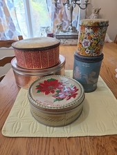 Lot Of 5 Assorted Tins. (4 Vintage) picture
