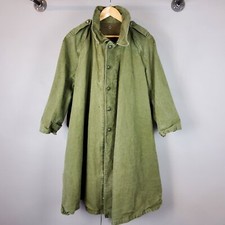 WWII French Army Trench Motorized Coat Motorcycle Jacket Canvas Olive Green picture