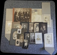 Lot Of Antique Photographs In Various Sizes picture