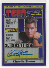 Charlie Sheen 2024 Leaf Pop Century Purple Auto #d 4/8 Teen Dream Magazine picture