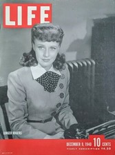 Vintage Life Magazine December 9, 1940 *COVER SHEET ONLY* With Ginger Rogers picture
