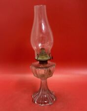 Antique Clear Glass Oil Lamp With Burner And Chimney picture