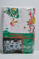 Vintage PVC Christmas Tablecloth 60