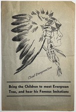 1933 American Indian Village Ad Chief Evergreen Tree Native American Worlds Fair picture
