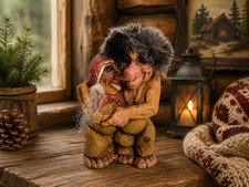 Vintage Troll Norwegian NyForm Couple #126 - Happy Hugging Couple - Scandinavian picture