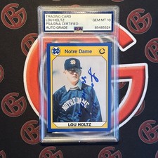 1990 Lou Holtz Auto 88 Nat Champs #13 Collegiate Collection PSA GEM MT 10 Auto picture