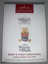 RARE SOLD OUT Hallmark 2025 Winnie The Pooh BABY'S FIRST CHRISTMAS Ornament NMIB picture