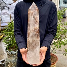 7.47LB Large Natural Clear White Crystal Obelisk Transparent Quartz Energy picture