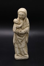 Large Gothic Style Madonna & Child Stone Statue - French 13th Century Style 27cm picture