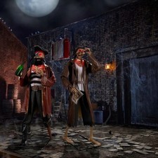 Home Accents Halloween 2-Piece Dead Water Animated LED Pirate Duo BRAND NEW picture