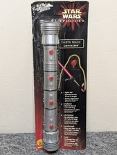 NOS Vintage 90s Star Wars Darth Maul Double Blade Lightsaber Rubies - NEW SEALED picture