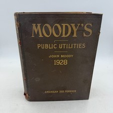 Moody's Public Utilities John Moody  1955 Rare Financial Books 2253 Pages picture