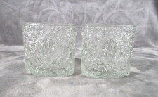 Avon Triangle Candle Holder Crystal Collection Heavy Embossed Vase Tealight VTG picture