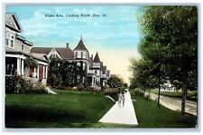 Zion Illinois Postcard Elisha Ave. Looking North Exterior c1910 Vintage Antique picture