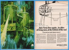 1969 Republic Steel Corp Jules Verne Deep Sea Base Habitat Aquanauts diving Ad picture