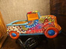 Talavera Teal Green  Truck Planter 11x4x5.  Exquisite detail.  Handpainted picture